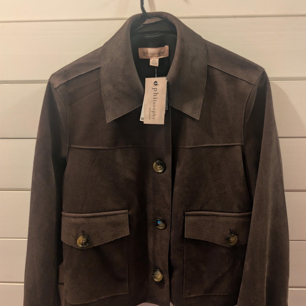 Philosophy Dark Brown Suede Jacket - Picture 4 of 7